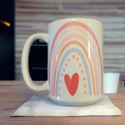 Rainbow Love 15 oz. Sublimation Ceramic Coffee Mug - image3